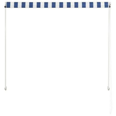 vidaXL Retractable Awning 59.1"x59.1" Blue and White