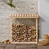 vidaXL Firewood Rack 42.5"x25.4"x43.3" Solid Wood Pine