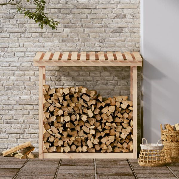 vidaXL Firewood Rack 42.5"x25.4"x43.3" Solid Wood Pine