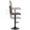 vidaXL Bar Stool Set of 2 Taupe Polyester Adjustable Swivel