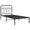 vidaXL Bed Frame Black Steel 35.4x78.7 in Bed Frame Rectangular