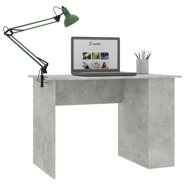 vidaXL Desk Concrete Grey Chipboard 43.3x23.6x28.7 in Desk Rectangular