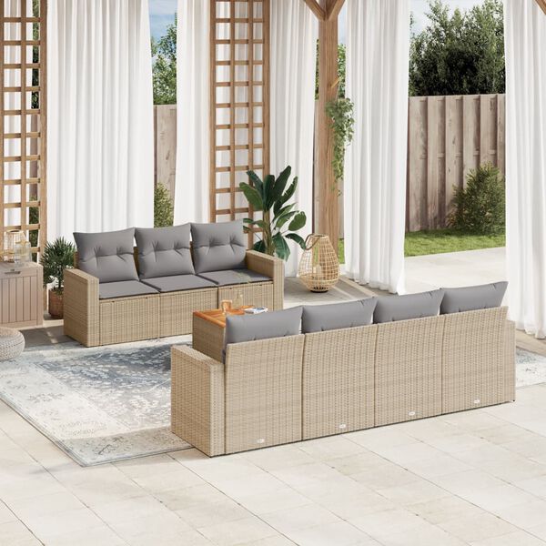 vidaXL Garden Sofa Set Mix Beige, Light Grey