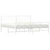 vidaXL Bed Frame White Powder-Coated Steel Double Storage Bed Frame