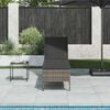 vidaXL Sun Lounger with Cushion Grey 55x200x44cm Poly Rattan