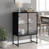 vidaXL Side Cabinet Black Engineered wood Medium Side Cabinet