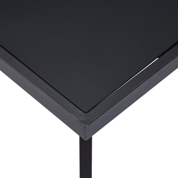 vidaXL Dining Table Black Tempered glass, steel 47.2 x 23.6 x 29.5 in