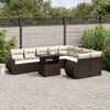 vidaXL Garden Sofa Set Brown, Cream White