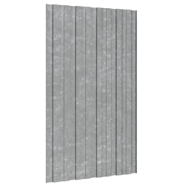 vidaXL Roof Panels 36 pcs Galvanised Steel Silver 31.5x17.7"