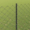 vidaXL Fence with Post Grey 4.92 x 32.81 ft Steel and PVC