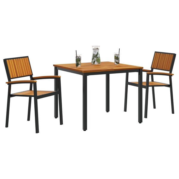 vidaXL Garden Dining Set 3 pcs Black and brown