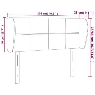 vidaXL Headboard with Ears Light Gray 40.6"x9.1"x30.7"/34.6" Fabric