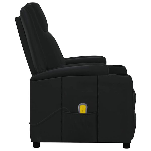 vidaXL Massage Reclining Chair Black Faux Leather