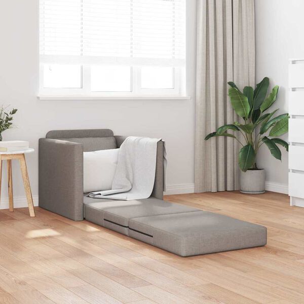 vidaXL Sofa Bed Taupe 29.13 x 30.31 x 31.89 in Fabric