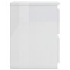 vidaXL Bedside Cabinet High gloss white Engineered wood Small