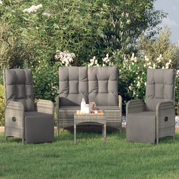 vidaXL Garden Dining Set Gray