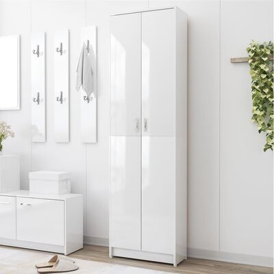 vidaXL Hallway Wardrobe High Gloss White 21.7"x9.8"x74.4" Engineered Wood
