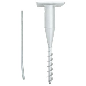 vidaXL In-ground Umbrella Base Silver Steel with dacromet coating Compact