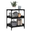 vidaXL Kitchen Trolley Black 23.6"x16.1"x31.7" Engineered Wood