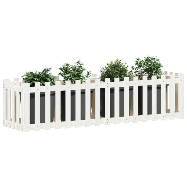 vidaXL Garden Raised Bed White Solid Pine Wood Large Durable
