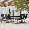 vidaXL Dining Set Black Powder-coated steel Large UV-resistant materials
