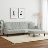 vidaXL Sofa Bed Light Gray Velvet (100% polyester), plywood 2-Seater