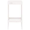 vidaXL Bar Stool Set of 2 White Solid pine wood Medium Footrest