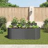 vidaXL Garden Raised Bed Gray Galvanized Steel Large Durable