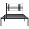 vidaXL Bed Frame Black Powder-Coated Steel Twin Bed Frame Rectangular