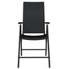 vidaXL Garden Dining Set Black Powder-coated steel Large Foldable
