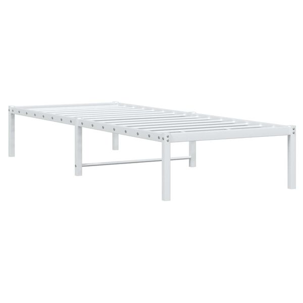 vidaXL Metal Bed Frame without Mattress White 31.5"x78.7"