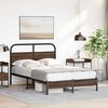 vidaXL Bed Frame Brown Oak Steel, Engineered Wood Full Durable