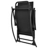 vidaXL Garden Chair Black Steel Standard Foldable Garden Chair
