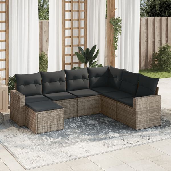 vidaXL Garden Sofa Set Grey