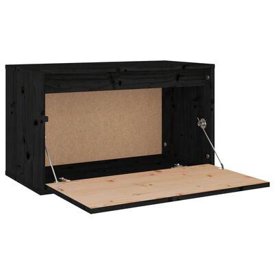 vidaXL Wall Cabinet Black 23.6"x11.8"x13.8" Solid Pinewood