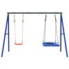 vidaXL Outdoor Swing Set Blue, Dark Green, Red