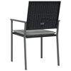 vidaXL Garden Chair Set of 6 Black Poly Rattan