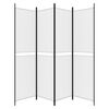 vidaXL 4-Panel Room Divider White 78.7"x78.7" Fabric