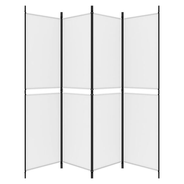 vidaXL 4-Panel Room Divider White 78.7"x78.7" Fabric