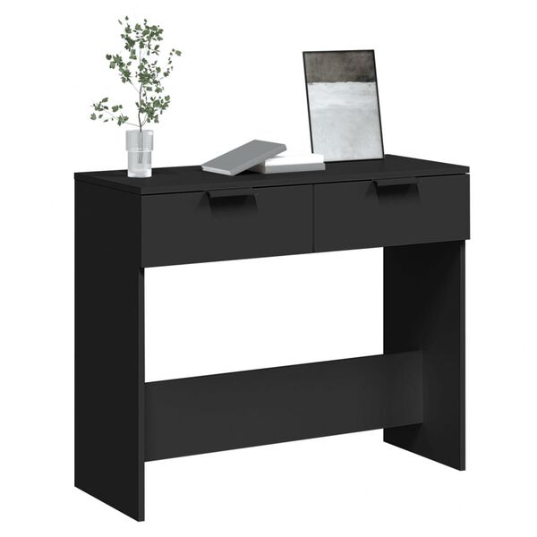vidaXL Console Table Black Engineered wood Medium Console Table