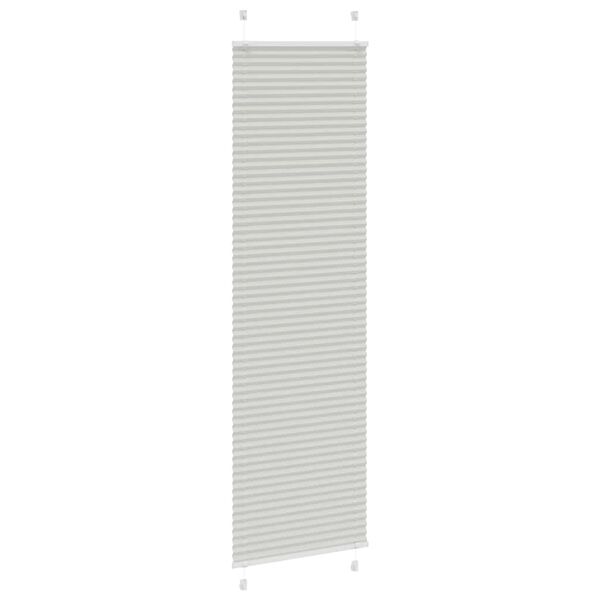 vidaXL Pleated Blind Light grey 100% Polyester 78.7 in x 25.6 in