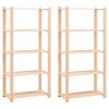 vidaXL 5-Tier Storage Racks 2 pcs 31.5"x15"x66.9" Solid Pinewood 551.2 lb