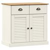 vidaXL Sideboard White Solid Pine Wood Compact Sideboard Rectangular