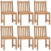 vidaXL Patio Chair Set of 6 Natural Teak Teak Wood Standard Durable