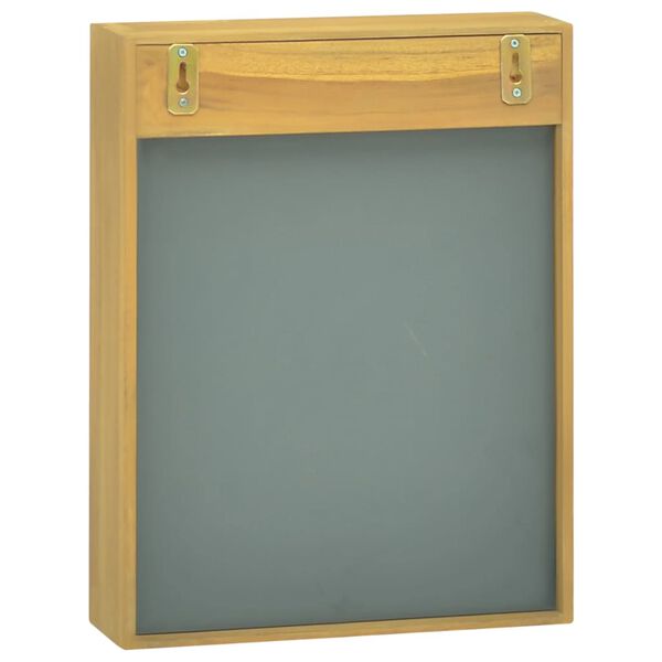 vidaXL Mirror Cabinet Natural Solid teak wood, glass Medium