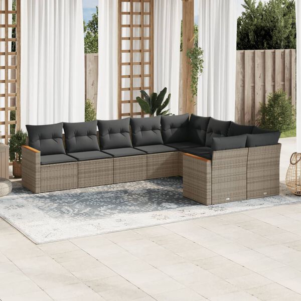vidaXL Garden Sofa Set Grey