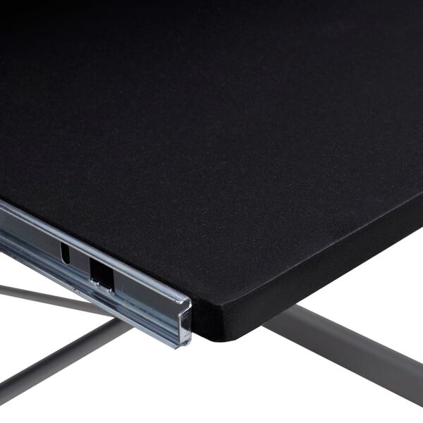 vidaXL Computer Desk Black Engineered wood, Powder-coated steel Medium