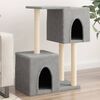 vidaXL Cat Tree Light grey Engineered wood, plush, sisal Medium Cat Tree