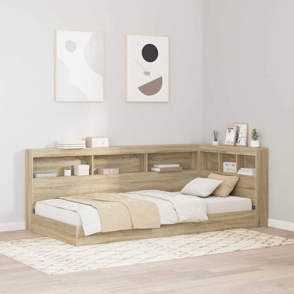 vidaXL Storage Headboard Sonoma Oak 35.43 in Engineered Wood