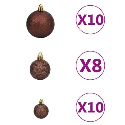 vidaXL Artificial Pre-lit Christmas Tree with Ball Set LEDs 118.1" White